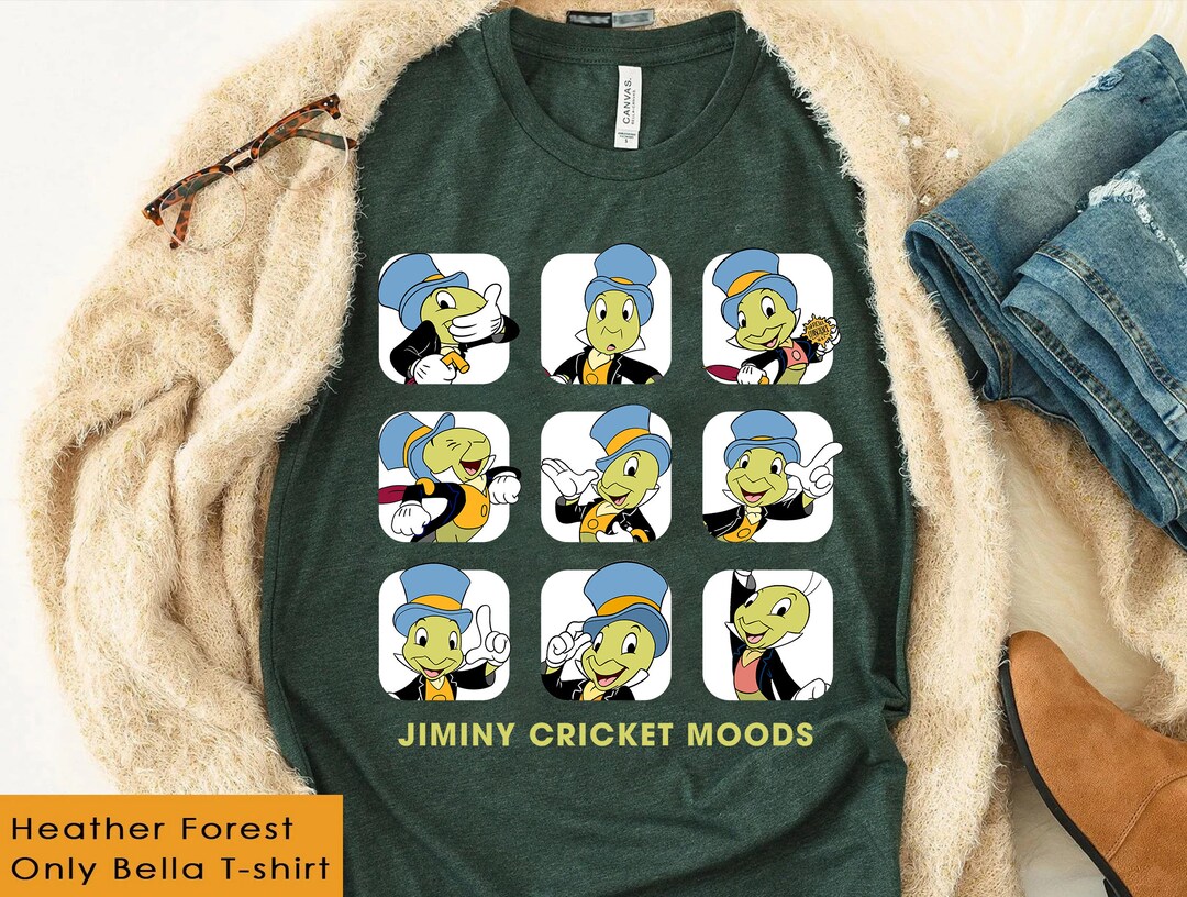 Disney Jiminy Cricket Portrait Moods Retro 90s Shirt, Pinocchio Tee