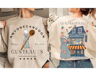 2-sided Little Chef Remy Shirts, Disney Ratatouille Paris France Shirt, Anyone Can Cook Shirt, Ratatouille Movie Tee, Remy Gusteau's Shirt