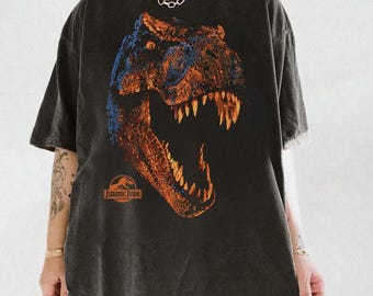 Jurassic Park T-Rex Orange Head Roaring Graphic Shirt, Jurassic World Shirt, Dinosaur T-Rex Shirt, Universal Studios Hollywood Trip Shirt