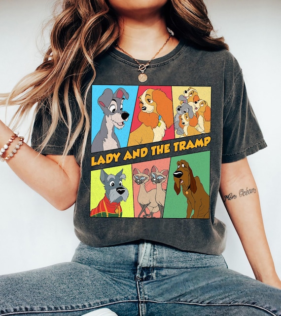 Disney Lady and the Tramp Retro 90s Group Characters T-shirt, Jock