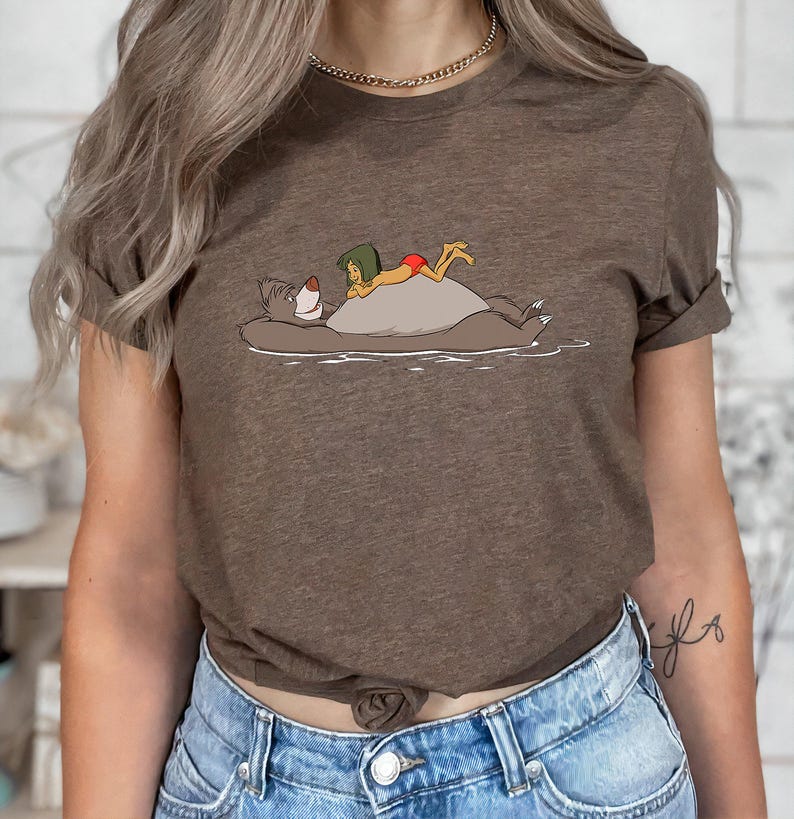 Disney The Jungle Book Mowgli and Baloo T-Shirt, Disneyland Family Vacation Gift Unisex Adult T-shirt Kid T-shirt Hoodie Sweatshirt image 4