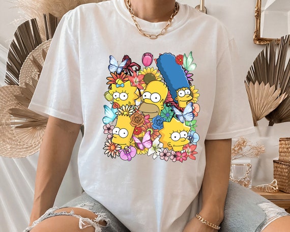 The Simpsons Group Poster T-shirt Homer Marge Bart Lisa - Etsy Hong Kong
