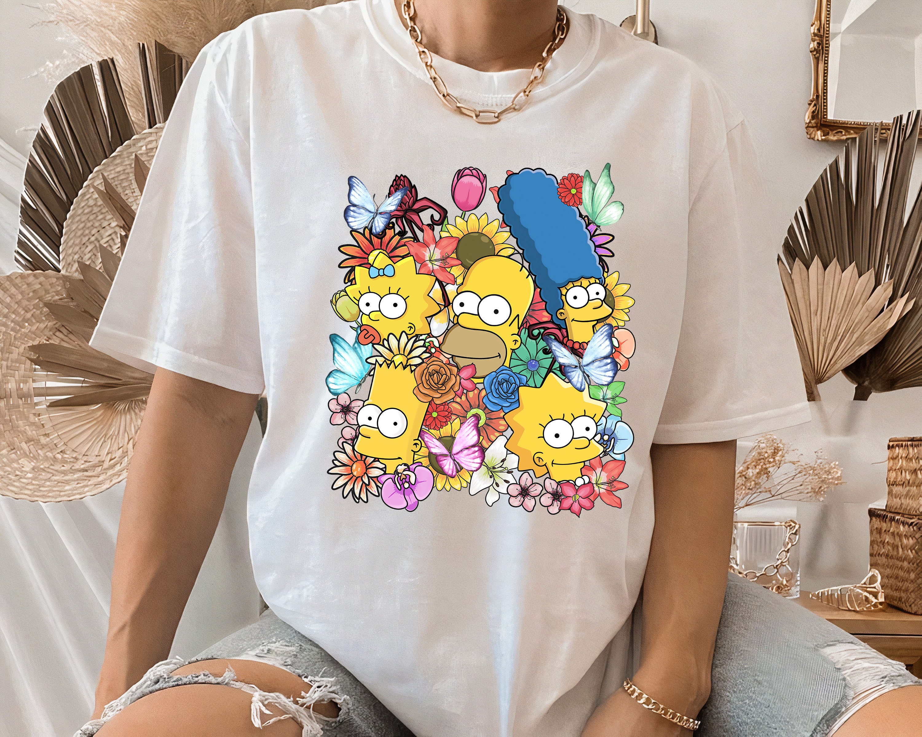 Enajenar estas sólido The Simpsons Group Poster T-shirt Homer Marge Bart Lisa - Etsy