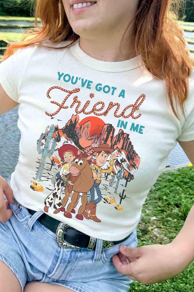 Disney Vintage Toy Story Shirt, You've Got A Friend In Me, Woody Jessie and Bullseye Shirt, Disney Cowgirl Cowboy Shirt, Western Country image 1