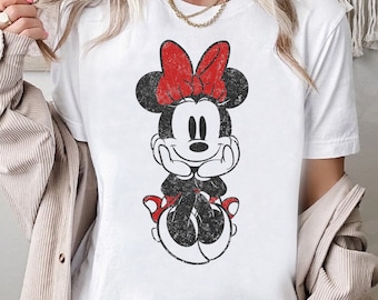 Disney Mickey And Friends Minnie Mouse Sitting T-Shirt, Mickey and Friends Shirt, Disneyland Family Matching Tee Unisex Adult Kid T-shirt
