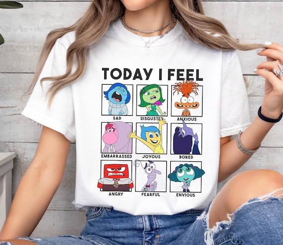 Pixar Inside Out 'Feels' Women's Racerback Tank Top - White Heather Relaxed Fit (Small) - View #8