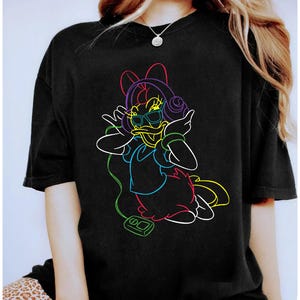 Retro Disney Neon Classic Mickey and Friends Portrait Retro Shirt, Disneyland Family Matching Tee, World Disney Walt Animal Kingdom Shirt image 2