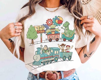 Disney Pixar Toy Story Characters Shirt, Disney Pixar Toy Land Buzz Lightyear Woody Jessie Aliens Rex Shirt, Disneyland Family Matching Tee