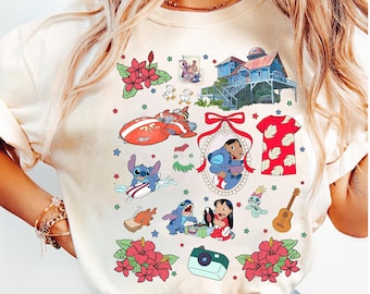 Camiseta de Disney Lilo y Stitch con lazos Coquette, película Lilo y Stitch (2026), camiseta de Disney Stitch, Magic Kingdom, Disneyland, camiseta familiar a juego