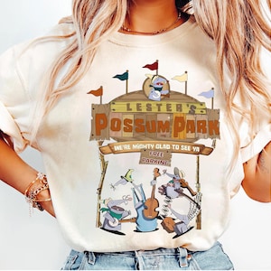 Camiseta vintage de personajes de Disney: Goofy Movie, camiseta de Lester's Possum Park, camiseta de Possum Posse Jamboree, conjuntos familiares a juego de Disneyland