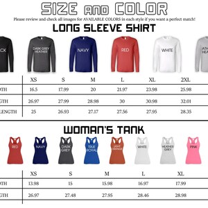 a collection of long sleeve shirts in various colors, sizes, and styles, along with corresponding measurements and descriptions.