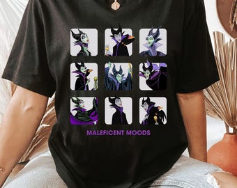 Disney Villains Maleficent Moods Graphic T-Shirt, Magic Kingdom Shirt, Disneyland Matching Tee Trip Gift Unisex Adult T-shirt Kid T-shirt
