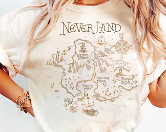 Disney Peter Pan Neverland Map Shirt, Return to Never Land T-shirt, Disneyland Family Matching Tee Trip Unisex Adult T-shirt Kid T-shirt