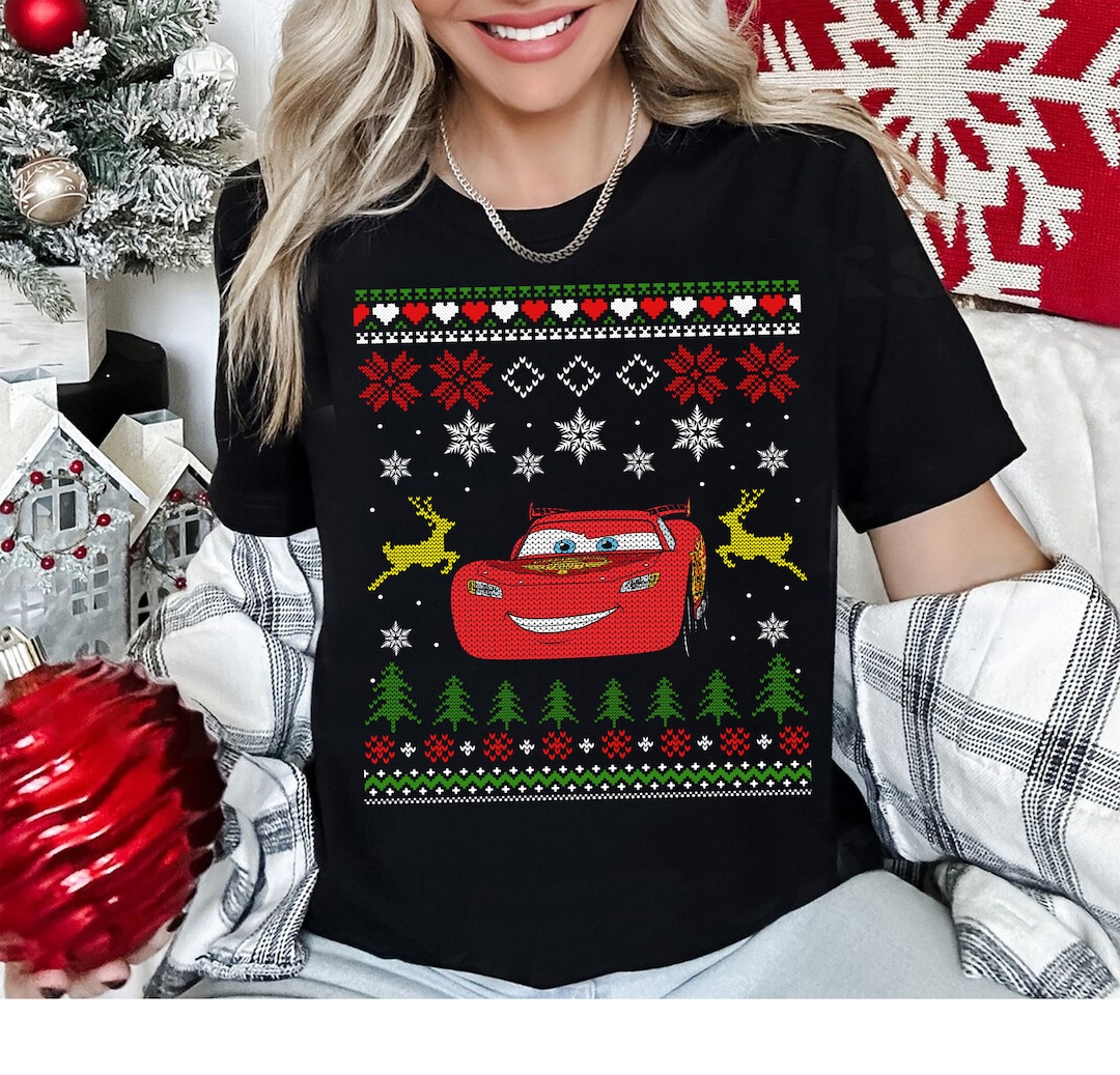Disney Pixar Cars Lightning Mcqueen Ugly Sweater Christmas Etsy UK
