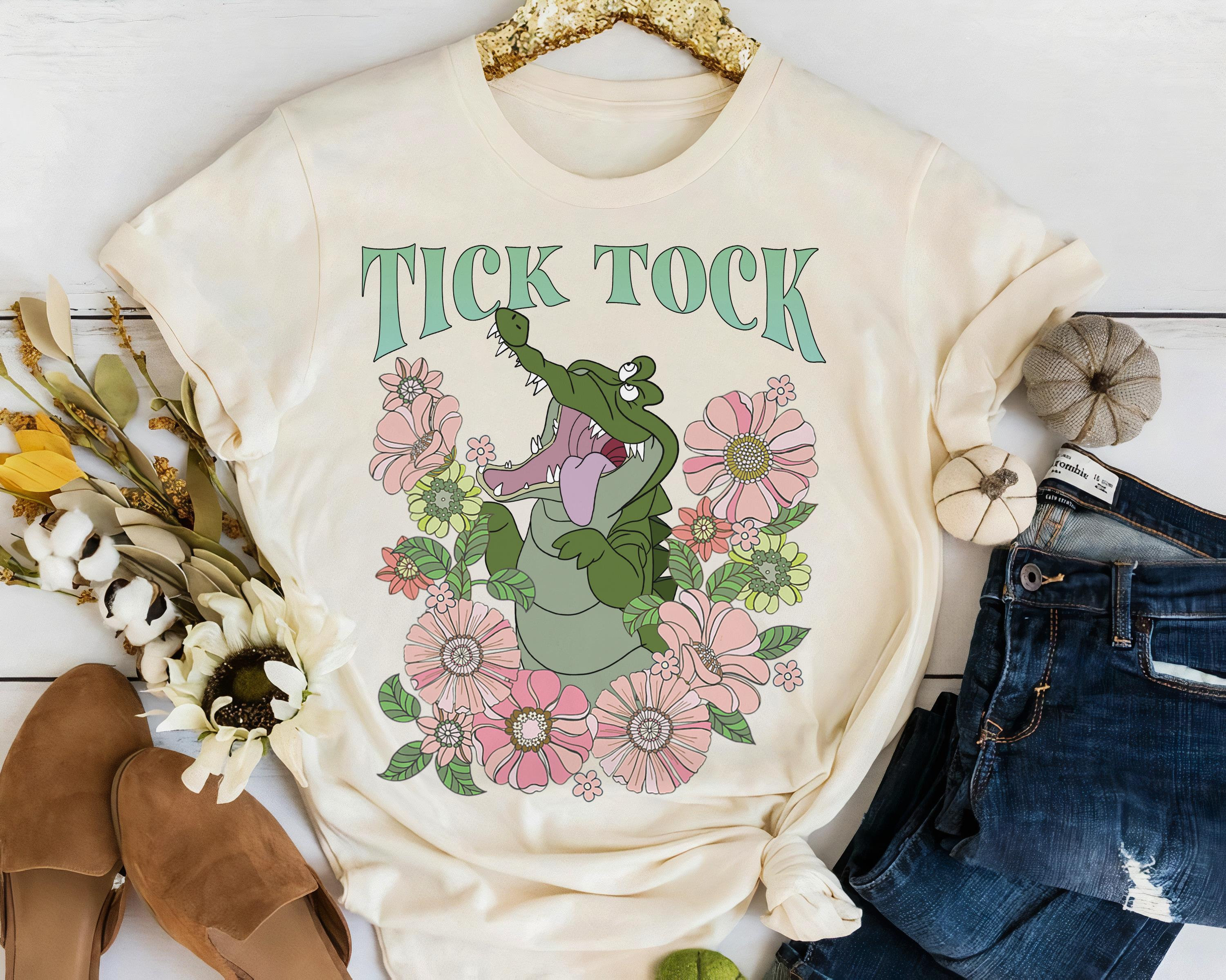 Disney Floral Tick-tock the Crocodile Flowers Portrait T-shirt