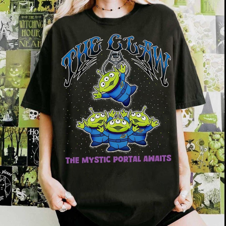 Retro Toy Story Aliens The Claw Shirt, Pizza Planet The Mystic Portal Awaits, Disney Pixar Fest 2026 Tee, Disneyland Resort Family Trip Tee image 3