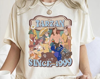 Disney Vintage Tarzan Since 1999 Shirt, Tarzan and Jane Shirt, Tarzan Retro  Poster Tee, Disneyland Matching Tee, Disneyland Trip Outfits