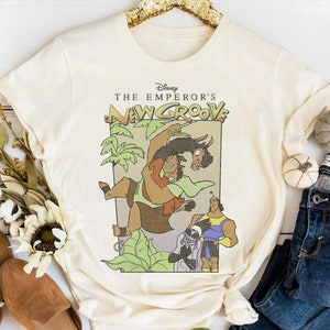 Disney The Emperor&#39;s New Groove Group Shot Poster T-Shirt, Magic Kingdom, Disneyland Family Matching Tee Unisex Adult T-shirt Kid T-shirt