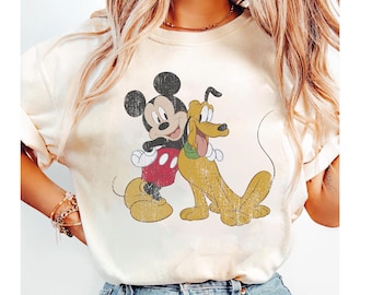 Camiseta de Mickey y Pluto para perro de Disney, camiseta de Mickey y sus amigos, Magic Kingdom, camiseta familiar a juego de Disneyland, regalo para viaje a WDW