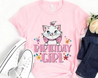 Disney Aristocats Marie Cat Birthday Boy Tee, Birthday Girl Shirt,Birthday Squad T-shirt,Disney Birthday Shirt, Custom Birthday Family Shirt