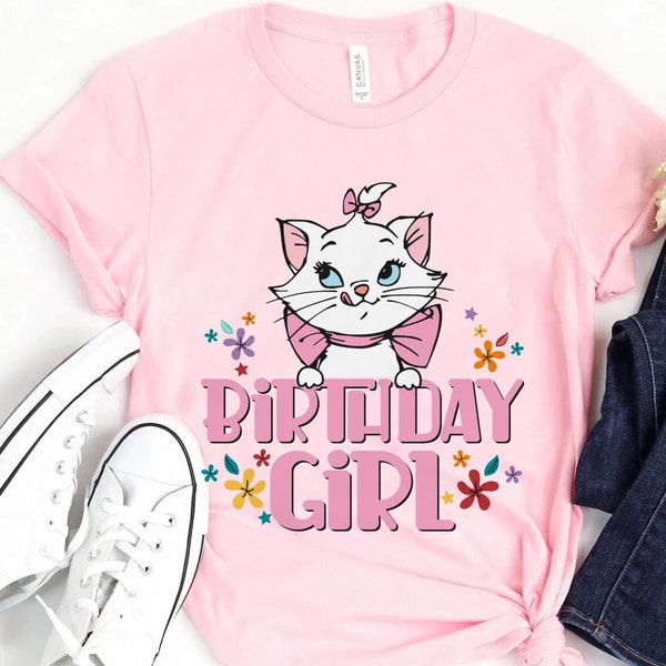 Disney Aristocats Marie Cat Birthday Boy Tee, Birthday Girl Shirt,Birthday Squad T-shirt,Disney Birthday Shirt, Custom Birthday Family Shirt