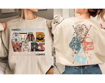 2-sided Star Wars Vintage Shirt,Disney Star Wars Characters Shirt, Darth Vader Stormtrooper Shirt, Star War's Day, May The Force Be With You