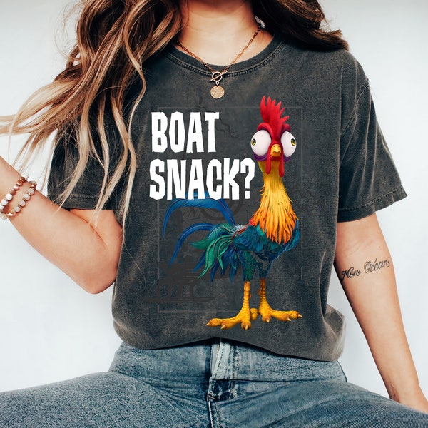 Disney Moana Hei Hei Boat Snack T-Shirt, Hei Hei Roaster, Magic Kingdom Tee, Disneyland Family Matching Tee Unisex Adult T-shirt Kid T-shirt