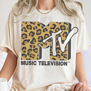 Classic MTV Leopard Logo Shirt, Music Television MTV Logo Comfort Colors Shirt, Retro 80s 90s Style MTV Tee, Music Family Matching Tee