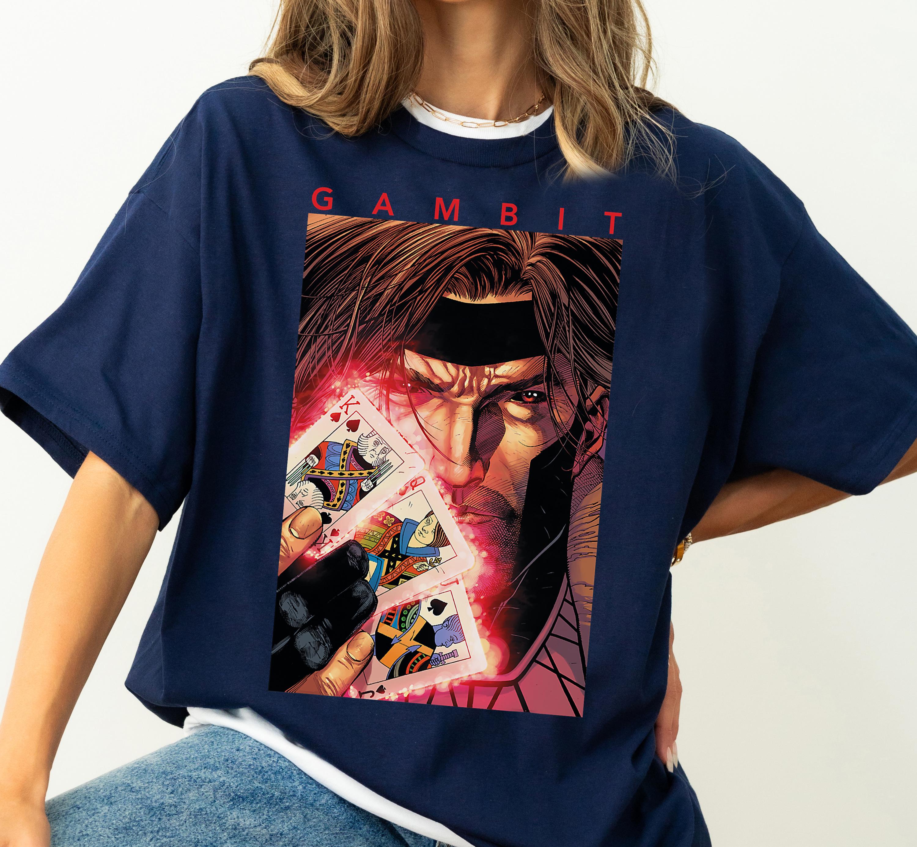 Camiseta gráfica de las cartas brillantes de Gambit de Marvel X-Men,  camiseta de superhéroe de Marvel, camiseta de la serie Marvel, camiseta  unisex para adultos y niños. - Etsy México, image size:3000x2770