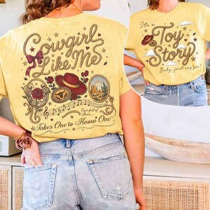 Maglietta Disney Vintage Toy Story a due lati, Maglietta Cowgirl Like Me Comfort Colors, Maglietta Disney Western Cowgirl, Maglietta Western Country immagine 6