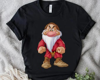 Disney Grumpy Dwarf Shirt, Snow White and Seven Dwarfs Shirt, Grumpy Portrait Tee Disneyland Matching Gift Unisex Adult T-shirt Kid T-shirt