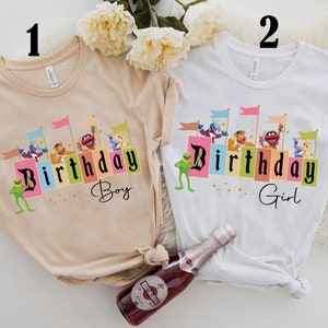 Disney The Muppets Characters Birthday Boy TShirt,Birthday Girl Shirt,Kermit Frog Gonzo Animal Miss Piggy Birthday Tee,Custom Birthday Shirt