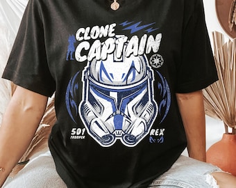 Star Wars Clone Wars Clone Captain Rex T-Shirt, Star Wars Fan Gift, Star Wars Shirt, Disneyland Family Vacation Gift Tee, Magic Kingdom