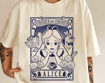 Camiseta con póster de la Princesa Alicia de Disney en el País de las Maravillas, camiseta familiar a juego de Disneyland, camiseta de Magic Kingdom, camiseta temática de WDW Epcot