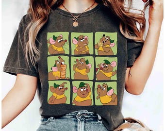 Camiseta Disney Cenicienta Gus Emotions Box Up, camiseta Gus Gus Moods, camiseta familiar a juego para Disneyland, atuendos para viajes a Disneyland, Animal Kingdom