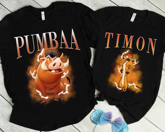 Retro Disney Pumbaa and Timon 90s Portrait T-shirt, the Lion King 