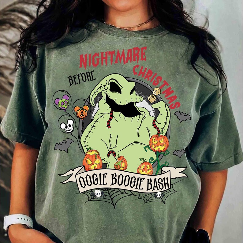 Disney The Nightmare Before Christmas Oogie Boogie Bash-shirt, Oogie Boogie Mickey Balloon Pumpkin Halloween-shirt, Disney Girl's Trip-shirt afbeelding 2