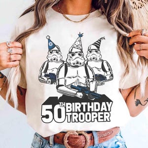 Star Wars Stormtrooper Party Hats Trio 50th Birthday Trooper T-Shirt, Disney Star Wars Gift T-shirt, Disneyland Family Vacation Gift Tee
