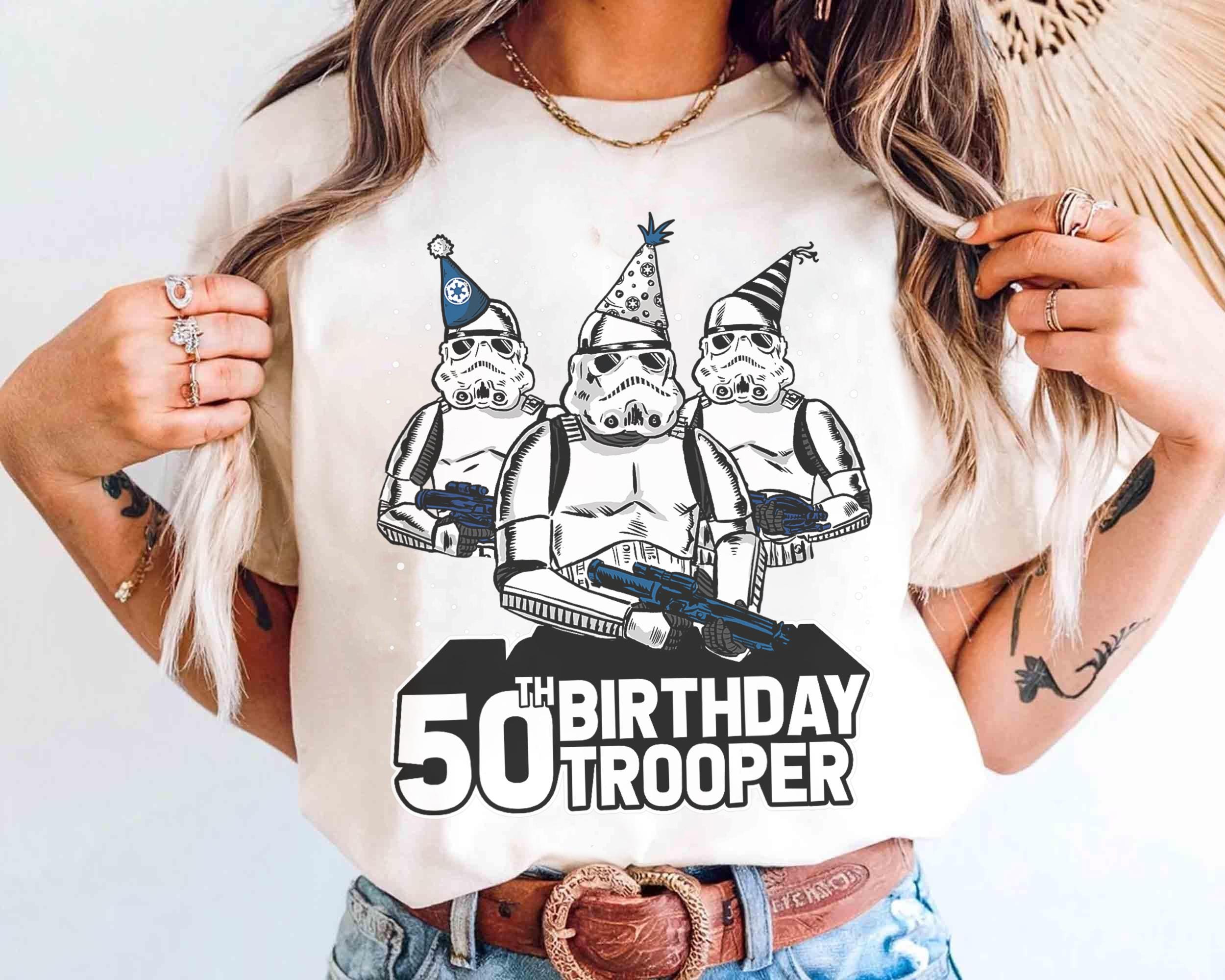 Star Wars Stormtrooper Party Hats Trio 50th Birthday Trooper T-Shirt, Disney Star Wars Gift T-shirt, Disneyland Family Vacation Gift Tee