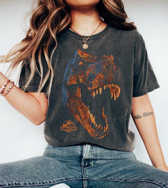 ジュラシック・パーク T-Rex オレンジヘッド 咆哮グラフィックシャツ 