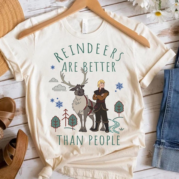 Disney Frozen Kristoff & Sven Reindeers Are Better T-Shirt, Disneyland Family Group Christmas Shirt, Disneyworld Christmas Crew Sweatshirt