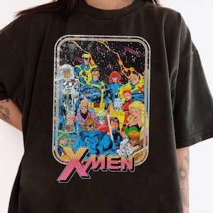 Marvel X-Men Classic vintage Comic Group Shot T-shirt, chemise Marvel super-héros des années 80 et 90, chemise Marvel série T-shirt adulte unisexe T-shirt enfant