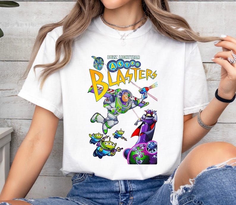 Disney Pixar Toy Story Buzz Lightyear's astro Blasters Shirt, Toy Story Land Shirt, Disneyland Family Vacation Gift, Magic Kingdom Shirt image 4