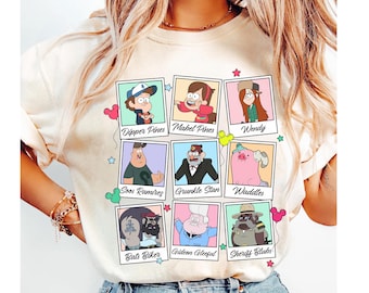 Disney Gravity Falls Polaroids Mickey Balloons T-shirt, Disney Channel Dipper Mabel Wendy Soos Grunkle Shirt, Disneyland Family Matching Tee