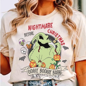 Disney The Nightmare Before Christmas Oogie Boogie Bash-shirt, Oogie Boogie Mickey Balloon Pumpkin Halloween-shirt, Disney Girl's Trip-shirt afbeelding 1
