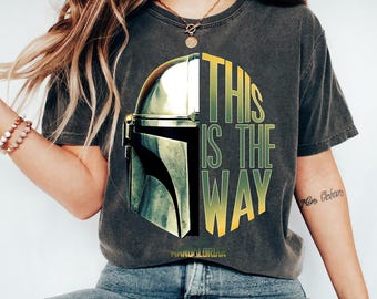Star Wars The Mandalorian This Is The Way Helmlogo Stack T-shirt, Star Wars-shirt, Disneyland T-shirt familievakantie cadeau, Magic Kingdom