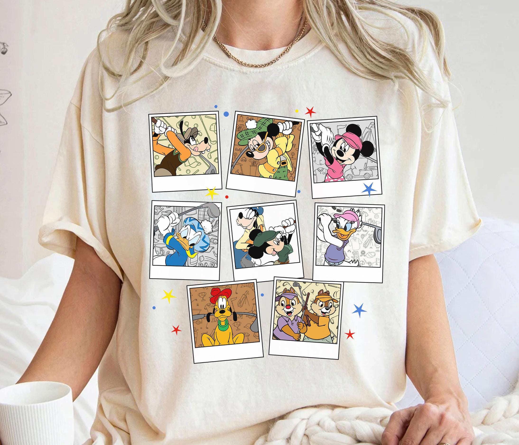 Disney Mickey and Friends Golf Shirt, Mickey Polaroid Tee, Disney Golfing Shirt, Mickey Golfer Shirt, Chip N Dale Golfer,Disney Sports Shirt