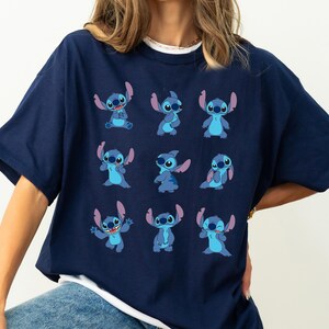 Disney Many Moods of Stitch T-Shirt, Lilo and Stitch Shirt, Family Matching Tee Disneyland Trip Gift, Magic Kingdom, Disneyland Family Shirt image 3