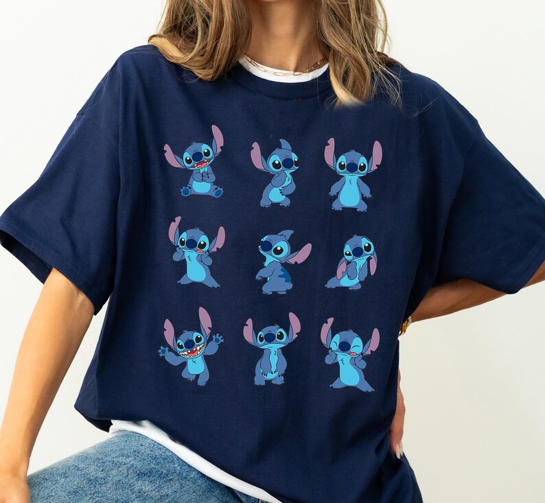 Disney Many Moods of Stitch T-Shirt, Lilo and Stitch Shirt, Family Matching Tee Disneyland Trip Gift, Magic Kingdom, Disneyland Family Shirt image 3
