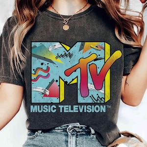 Music Television Classic MTV Logo 80s Print Design Shirt, Retro 80s MTV Logo Abstract T-Shirt, Music Television Logo T-shirt, MTV Fan Shirt